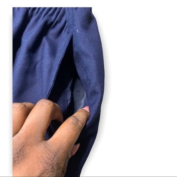 J. Crew Skirt Women’s 00 Blue Paperbag Waist Wool Blend Preppy Office Academia - Picture 5 of 7